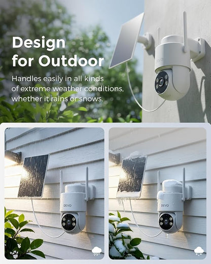 Devo Security Camera Wireless Outdoor 2.3K Color Night Vision, AI Detection