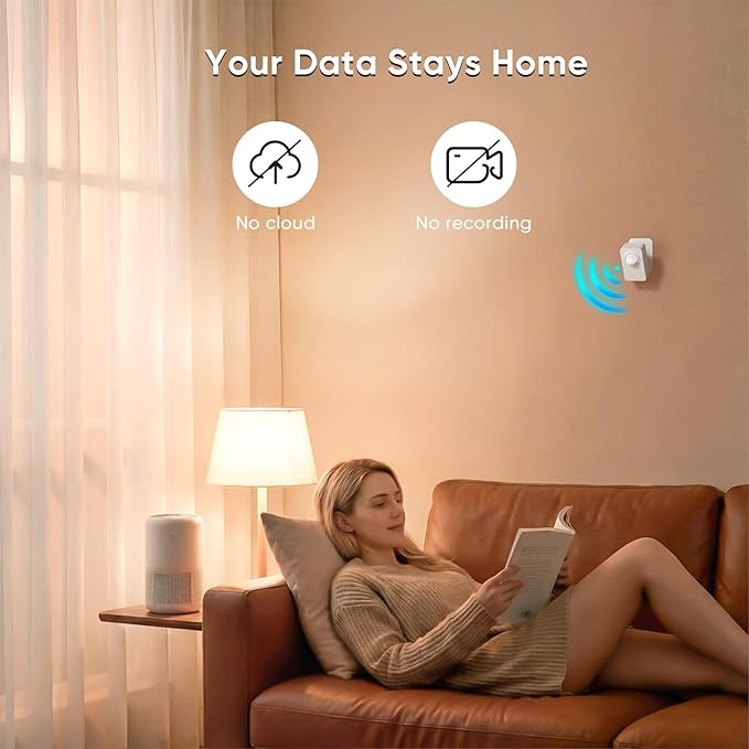 WiFi Motion Sensor, Smart PIR Motion Detector with Real-Time App Alerts, 128° Wide Angle & 8m Range, No Hub Required, Works with Smart Life/Tuya, Battery or USB Powered for Home Security Automation