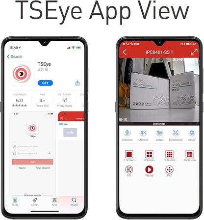 TSEye Mini 5MP PoE IP Camera, Built in Microphone, 3.7mm Lens, Ultra HD 2880 x 1620P@20fps, Tiny PoE Home Security Cam with Audio CCTV P2P Surveillance (I706-2-P-A-TS Metal)