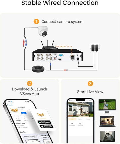 Anlapus 4K Security Camera System, 4Pcs 8MP Wired Dome Cameras, 1TB HDD