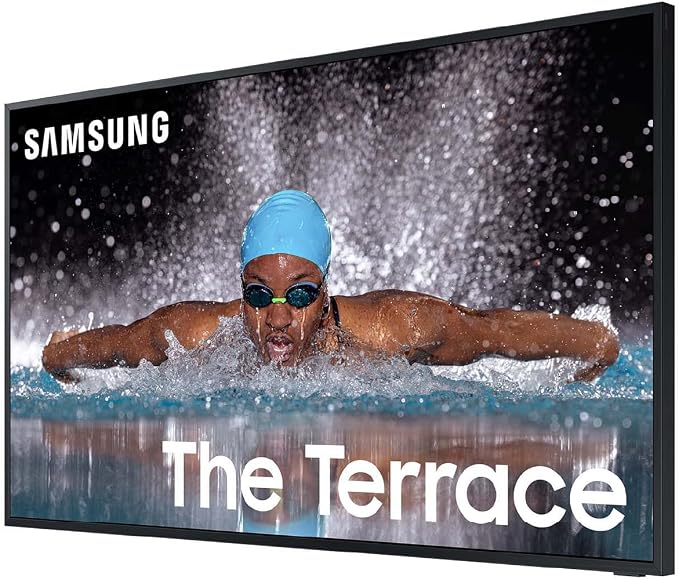 SAMSUNG 55-Inch Class Neo QLED 4K The Terrace Partial Sun, Quantum HDR+ (QN55LST7DAFXZA, 2024 Model) + SAMSUNG 55-Inch The Terrace Outdoor Smart TV Dust Cover with Protective Lining, VG-SDCC55G
