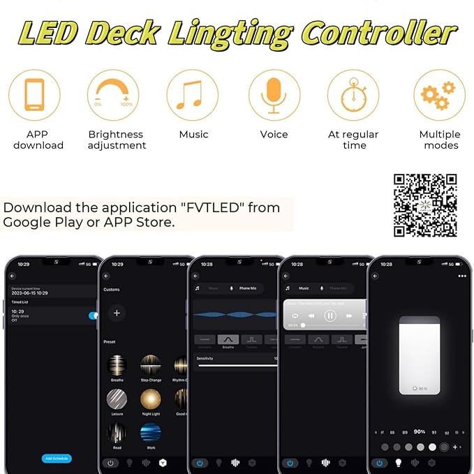 FVTLED WiFi Controller, LED WiFi Controller Wireless Smart Controller Working with Android and iOS System Mobile Phone Free App Single Color LED Deck Lights