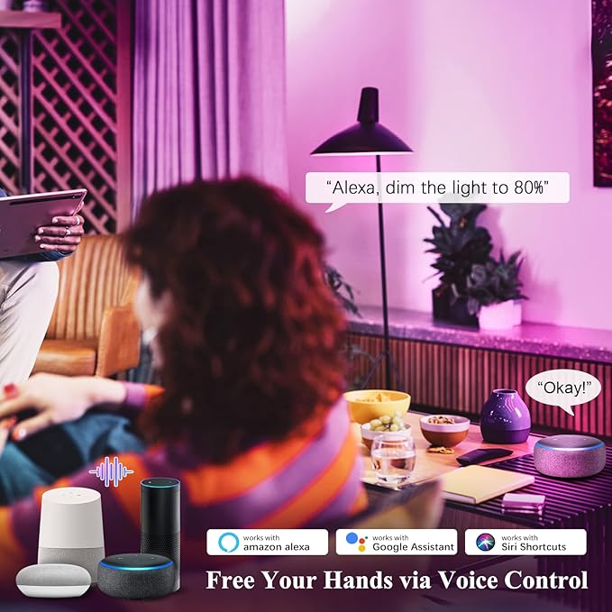 DiCUNO Smart Edison Bulb A19, Color Changing WiFi Smart Light Bulb, Vinatge A60 Filament Bulb Compatible with Alexa & Google, Dimmable with App, 50 Watt Equivalent 450LM, No Hub Required, 2 Pack