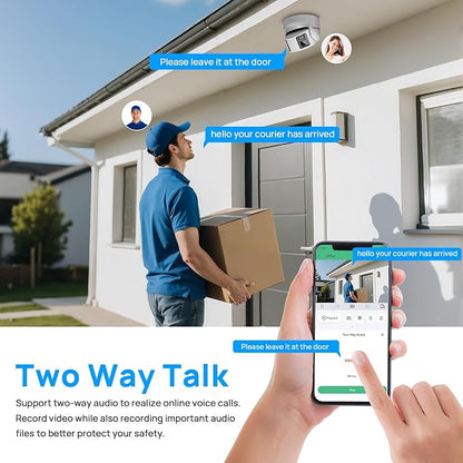VIKYLIN 4K 8MP Panoramic Full Color PoE IP Camera,4mm Fixed Lens Turret IP Camera with Human/Vehicle Detection, Active Strobe Light, Audio Alarm, 2-Way Talk,SD Card Slot 512GB,Blue Iris,NDAA Compliant