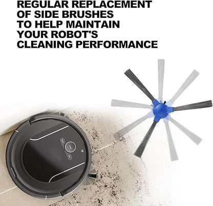 4 Pack Replacement Side Brushes for Sweeping Robots, Vacuum Cleaner Side Brush for RoboVac 11S, 11S MAX, 30, 30C, 30C MAX, 15C, 15C MAX, G10, G30, G30 Edge, G30 Hybrid, G20, G40, G40 Hybrid