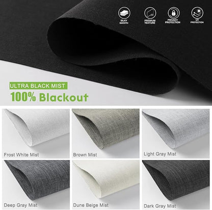 Motorized Blinds with Remote，100% Blackout Smart Blinds Motorized Roller Shades Compatible with Alexa Automatic Blinds for Windows Electric Window Blinds Customized Size Ultra Black Mist
