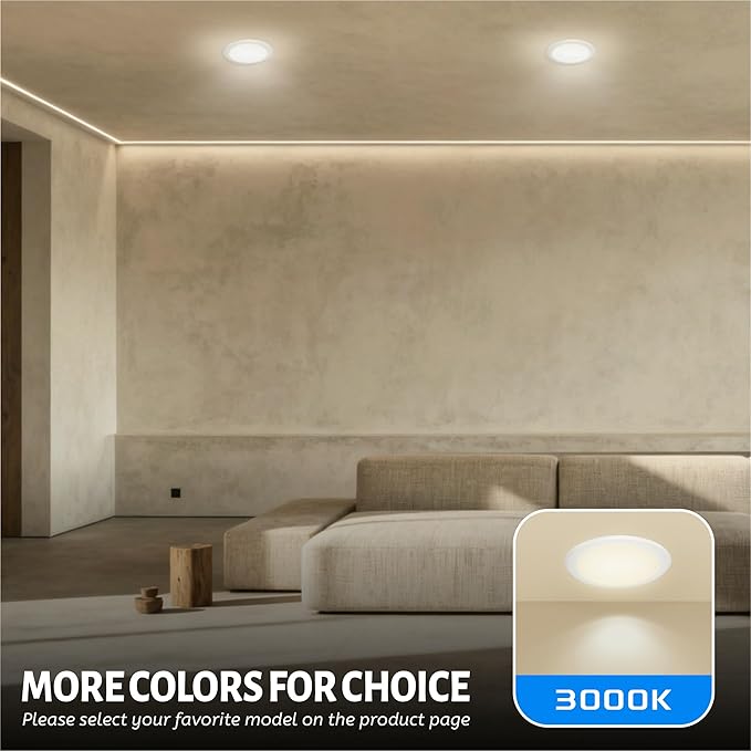 ECOELER 10 Pack 6 Inch LED Dimmable Flush Mount Ceiling Light, 16.5W Surface Mount Disc Light, 1000 Lumens, 3000K Warm White, Install with JBOX & Recessed Can, ETL Listed, White