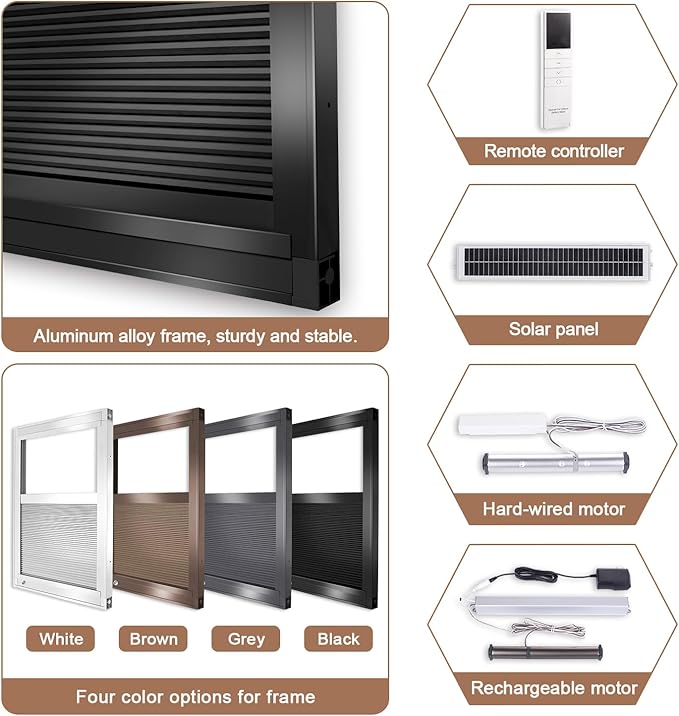 LEXEN Smart Bottom Up Honeycomb Shades - WiFi Enabled Motorized Cellular Blinds Compatible with Alexa/Google Home Easy Install Blackout Honeycomb Blinds with Aluminum Frame Customize Size-White