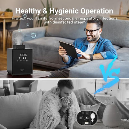 Livatro 3L Stainless Steel Humidifiers for bedroom with Warm Mist Steam