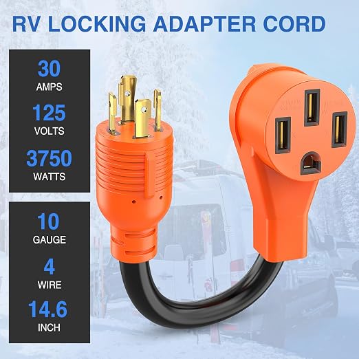 Nilight 30 Amp to 50 Amp RV Generator Adapter Cord ETL Listed L14-30P14-50R
