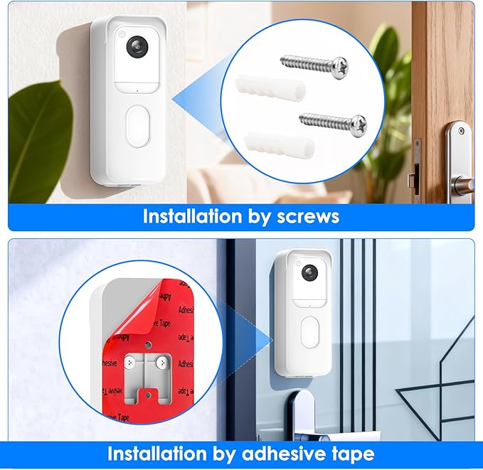 No Drill Door Mount for Blink Video Doorbell (2025 2nd Gen), Adhesive Mounting Bracket Accessories for Security System, Not for Blink Video Doorbell (2021&2023 Release), White