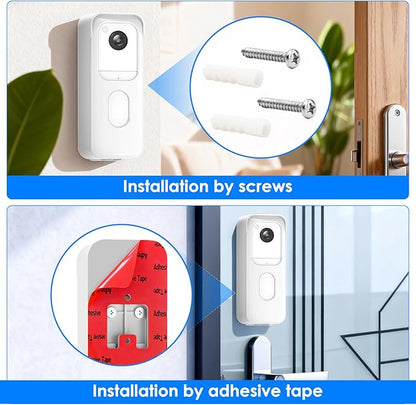 No Drill Door Mount for Blink Video Doorbell (2025 2nd Gen), Adhesive Mounting Bracket Accessories for Security System, Not for Blink Video Doorbell (2021&2023 Release), White
