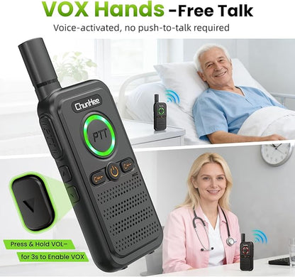 ChunHee Wireless Intercom System, 2 Way Voice Intercom for Home, 1.5-Mile Long Range, 16 Channels Portable Intercom with VOX & SOS Alarm, Easy Install Intercom for Elderly, Business & Basement