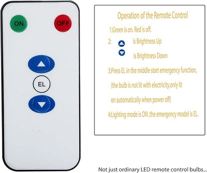 BSOD Rechargeable Light Bulbs, LED Magic Bulb with Remote Controller Warm White Emergency Lamp Without Electricity Battery Operated Light 7W Bulb E26 for Home Indoor Lighting (Warm White 2 Pack)