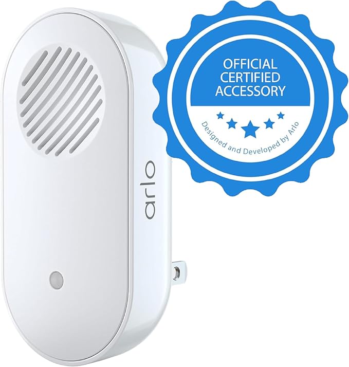 Arlo Chime 2 with Built-in Siren, Audible Alerts & Customizable Melodies – Wi-Fi Enabled, Compatible with Doorbell & Security Cameras (Renewed)