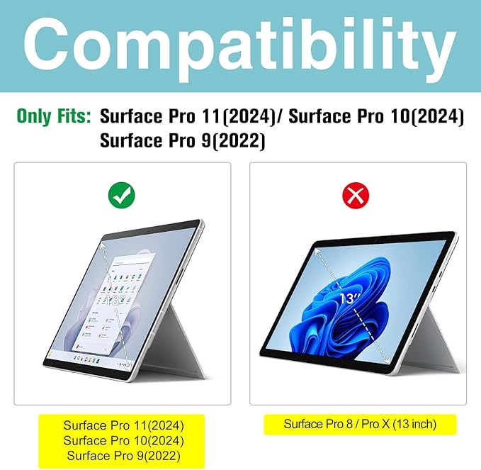 ProCase Microsoft Surface Pro 11/10/ 9 13 inch Privacy Screen Protector, Anti-Spy Tempered Glass Ultra Thin Tinted Screen Film Guard for 13.0 inch Surface Pro 11/10/ 9 2024 2022 Release