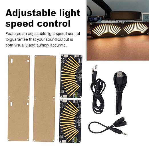 Audio Level Indicator, Voice Controlled Music Level Indicator with Adjustable Light Speed Controls for Home Stereo System