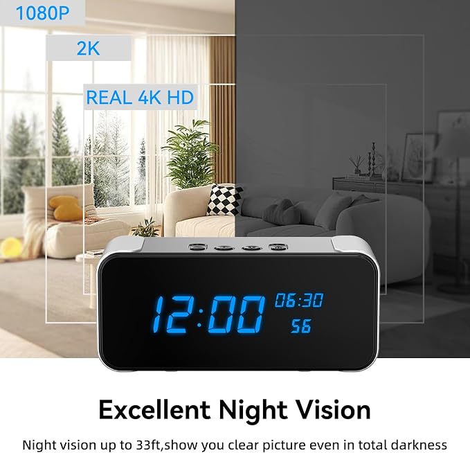 Wireless Security Mini 4K HD Camera with Night Vision and Motion Detection