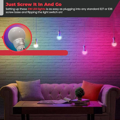 Kobra LED Color Changing Light Bulb with Remote Control - 16 Different Color Choices Smooth, Fade, Flash or Strobe Mode - Smart Remote Lightbulb -RGB & Multi Colored