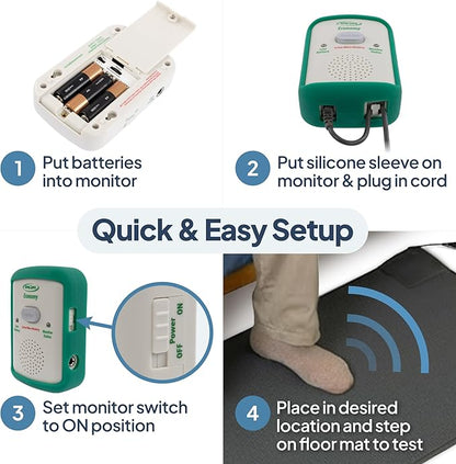 Floor Mat Exit Alarm for Seniors Fall Prevention & Anti-Wandering - Economy System