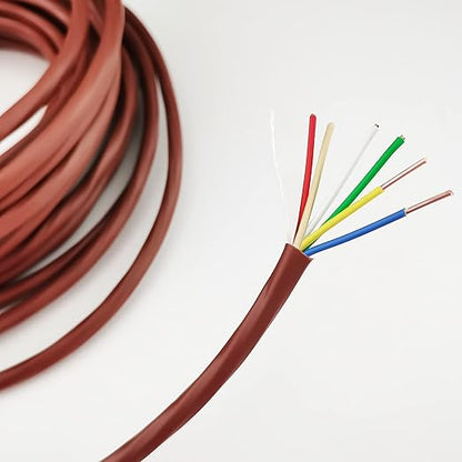 Thermostat Wire 18/6 18 Gauge 6 Conductor ETL 18-6 100 Feet Brown (18-6 Brown, 100Feet)