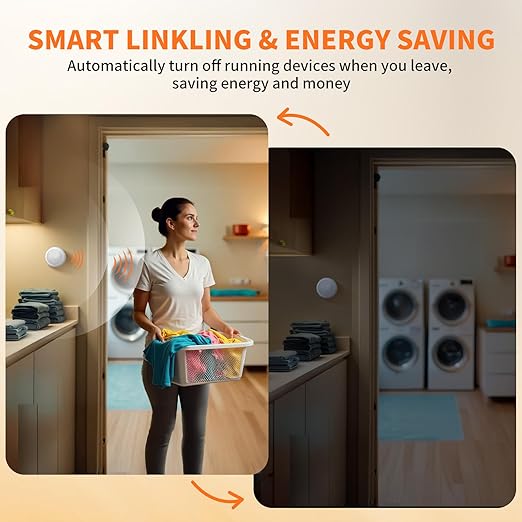 Wireless Motion Sensor Light Switch with Built-in Timer Settings, PIR Motion Sensor Plug Outlet with 3 Adjustable Ranges, Auto On/Off, Ideal for Garage & Storage Room, Compatible with All Light Bulbs