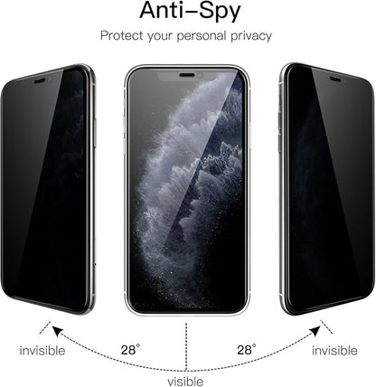 JETech Privacy Full Coverage Screen Protector for iPhone 11 Pro Max/XS Max 6.5-Inch, Anti-Spy Tempered Glass Film, Edge to Edge Protection Case-Friendly, 2-Pack