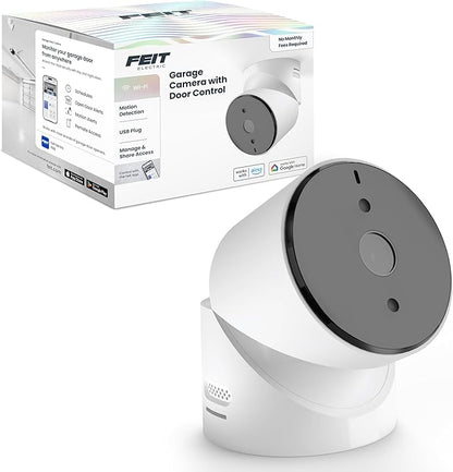 Feit Electric Smart Garage Door Camera, 2-Way Audio, Live Streaming, Human Motion Detection, 24/7 Recording, Infrared Night Vision, Remote Closure & Alerts, Alexa/Google Asst Compatible, CAM/GAR/WiFi