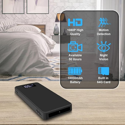 XISRU 64GB Home Security Camera, 1080P Surveillance Camera, Indoor Camera with 10000mAh Battery, Night Vision, Motion Detection