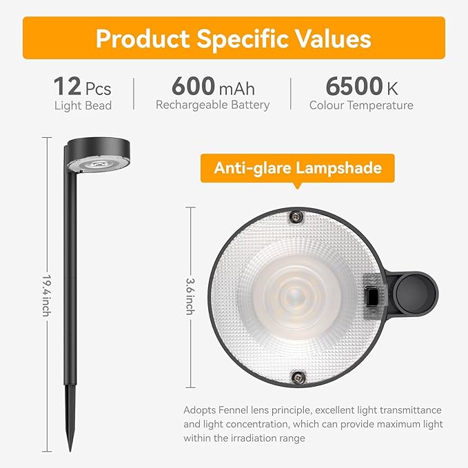 Ahaorigin 8 Pack Solar Pathway Lights Outdoor, 12 Brighter LED Solar Lights Outdoor Waterproof, Up to 12 Hrs Modern Path Light for Yard Garden Walkway Driveway Lawn, Cool White