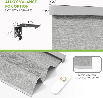 Motorized Blinds with Remote，100% Blackout Smart Blinds Motorized Roller Shades Compatible with Alexa Automatic Blinds for Windows Electric Window Blinds Customized Size Silver Gray