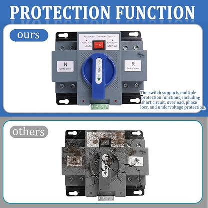 Ketofa 2P 63A 220V Automatic Transfer Switch, Dual Power ATS 50/60Hz, Blue