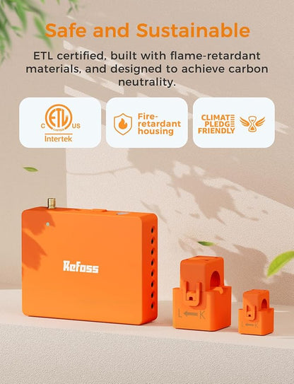Refoss Smart Home Energy Monitor Real-Time Electricity Usage Monitor with 16x60A Circuit Sensor, Energy Meter, Local Data Storage with Open API & Web UI, Home Assistant, Solar Metering, ETL Certified