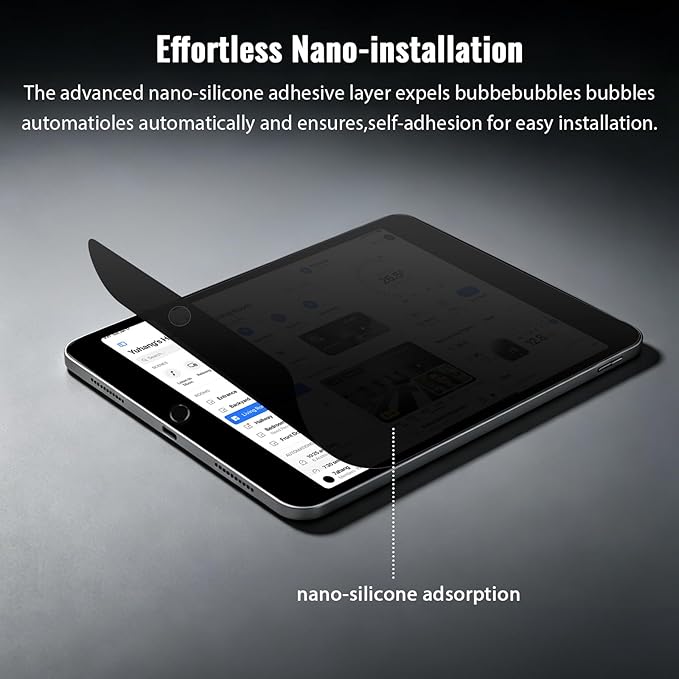 Matte Privacy Screen Protector for iPad 9th Generation 10.2 Inch 2022, Anti Spy Private Filter for iPad 8th/7th Gen 10.2", High Sensitive Bubble-Free Easy Install Black Security Screen, 1 Pack