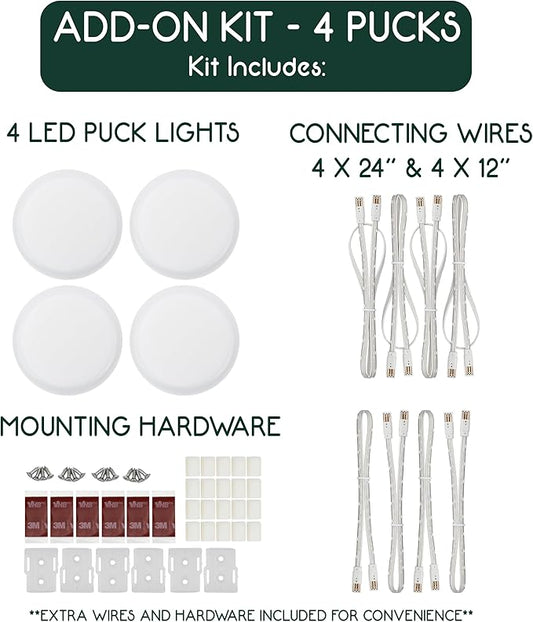 4 Puck ADD-ON Kit - for Use with VER-4PUCK-KIT Only - Not for Use with Other Lighting Kits