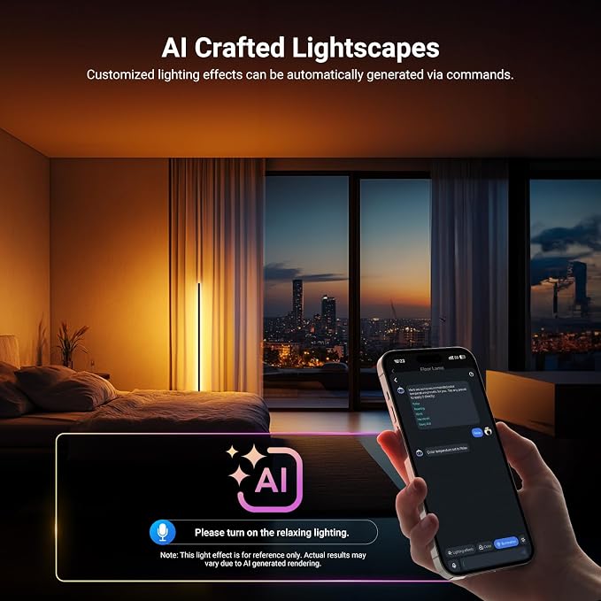 NEEWER NF04 RGB IC W Smart Floor Lamp NEW Version, 1000lm LED Corner Light Compatible with Google Alexa, APP/AI Design/Music Sync/16 Million Color Living Room Bedroom Home Decor Ambient Lighting