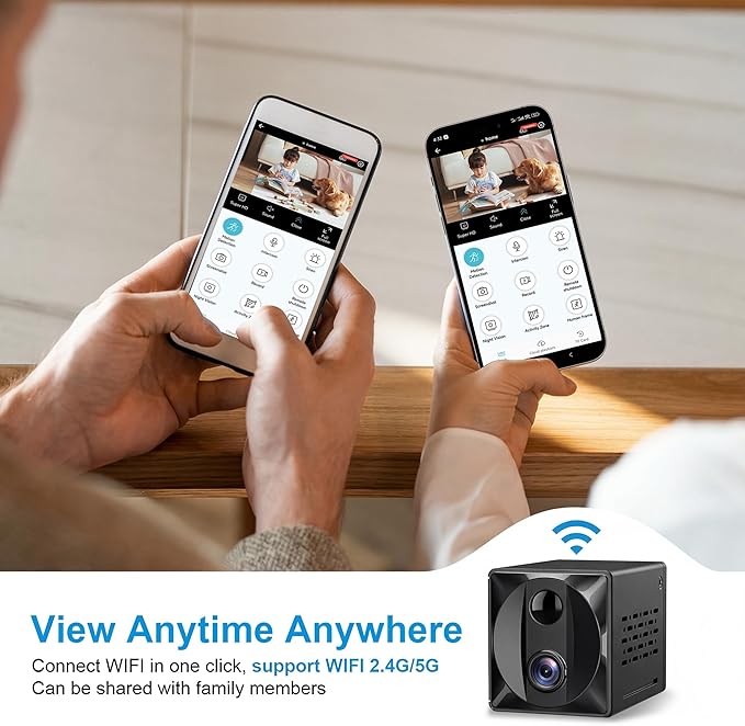 ZTTAOLII 5G WiFi Hidden Spy Camera 4K HD Mini Camera Indoor Security Cam,SD Card Storage & App Control, Night Vision, Wireless Mini Cameras for Home/Baby/Pet