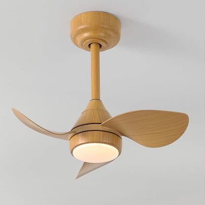 OVAL AIR AIR8000D Albini 22" Contemporary Minimalist 6-Speed Metal Mobile-App/Remote-Controlled Dimmable Smart Integrated LED Ceiling Fan for Living Room, Bedroom, Office, Aspen Pale Oak