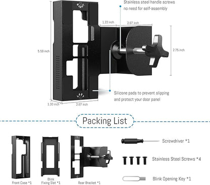 Anti Theft Ring Doorbell Mount - Renter Friendly Ring Doorbell Holder for Apartment Door - All Metal Ring Door Bracket Blink Doorbell Mount No Drill