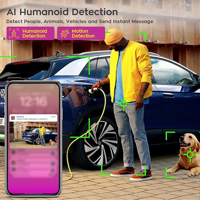 xmartO Wireless 4X DPK3034 AI Tracking 2K HD Metal Dome PTZ Camera + 10CH WNP810-W6 WiFi 6 NVR Bundle, Dual WiFi, H.265+, No Monthly Fee, IP66 Weatherproof, Home Outdoor Security System