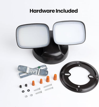 Feit Electric LED Security Outdoor Light, 28W LED Waterproof Flood Light, Adjustable Dual Head, 2000 Lumens, 5000K Daylight, 50,000 Hour Lifespan, Bronze, S9DFL/850/BZ/V1
