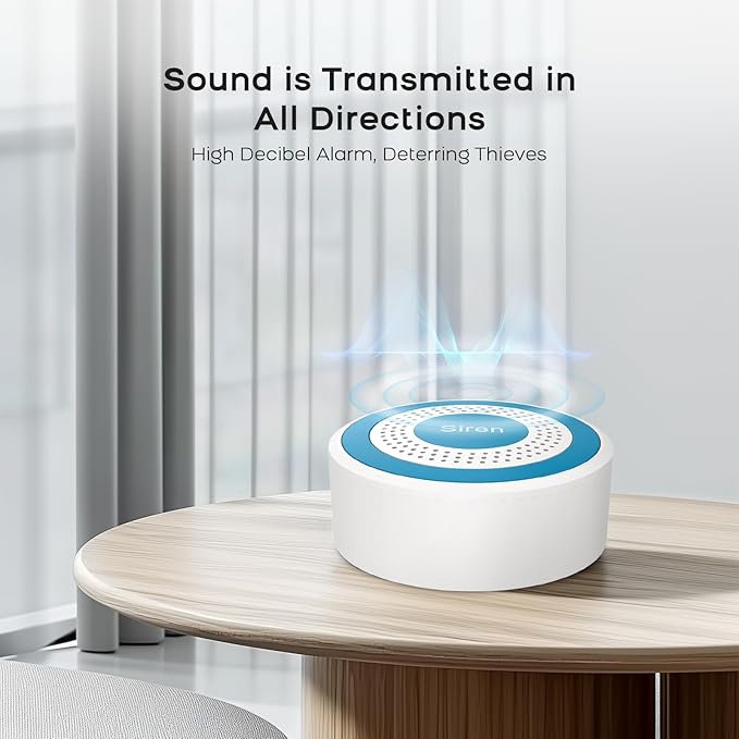 LWOHSI Home Security Systems with Door/Window Sensors and Motion Detectors,Wireless Burglar Alarm Kits with APP Real-Time Alerts,Compatible with Alexa & Google,No Monthly Fee