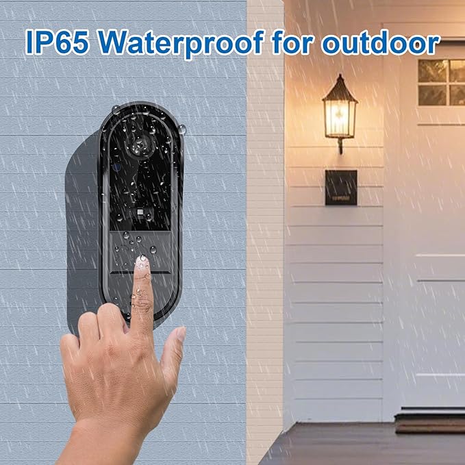 TKMARS Doorbell Camera Wireless No Subscription Video Doorbell, Two-Way Activation & Intercom, IPX65 Waterproof, 1080P Video, 4.3” Screen, 170° Viewing Angle, No APP, No WiFi