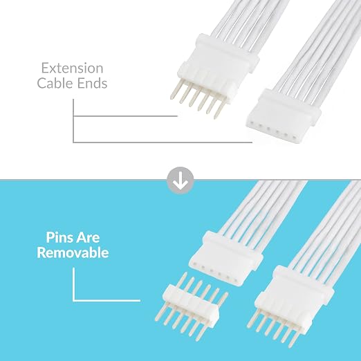 Litcessory Flexible Corner Connector for Philips Hue V4/Solo Lightstrip | Micro 6-Pin, 2in, 4 Pack, White. Not compatible with Flux.