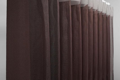 Motorized Sheer Vertical Blinds Compatible with Alexa Google Home, Light Filtering Smart Vertical Blind Sliding Door Blinds Remote Control Blinds for Sliding Glass Door Customize (Brown)