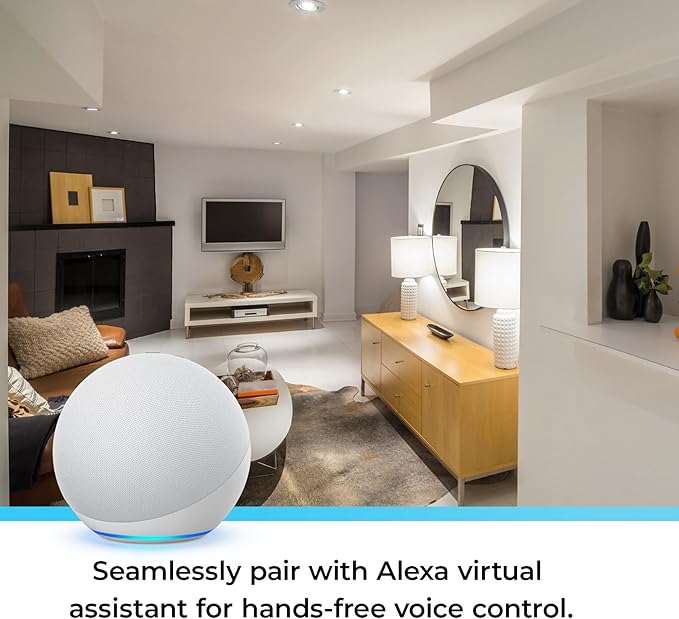 Globe Electric 50594 Works with Alexa Only Wi-Fi Smart Multicolor Changing RGB Tunable White Frosted LED Light Bulb, Voice Activated, 2000K - 5000K, BR30 Shape, E26 Base, 8.5W, Energy Star