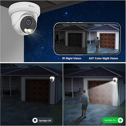 Anpviz 4K 16CH PoE Security Camera System, 16pcs Wired 8MP PoE IP Cameras Outdoor with Person Vehicle Detection, Smart Color Night Vision, 8MP/4K 16 Channel NVR with 4TB HDD for Businesses (U Series)