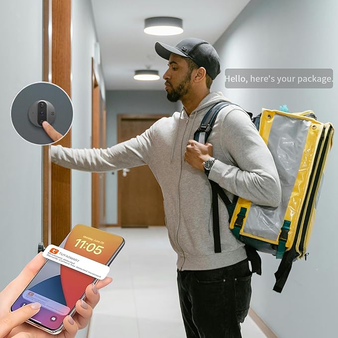 Cawhun Peephole Camera WiFi Doorbell with 4.3" LCD Smart Door Viewer