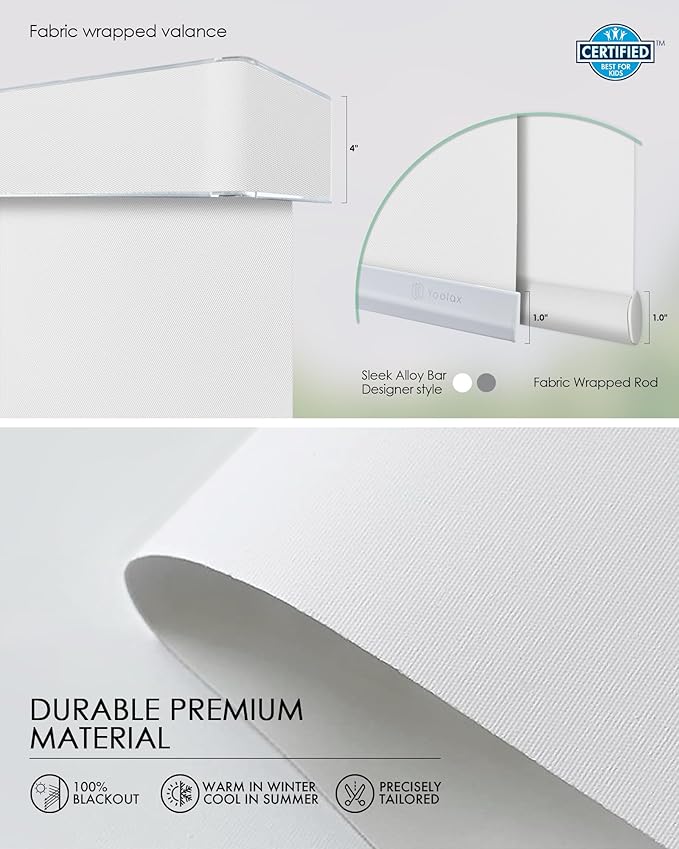 Yoolax Custom XL Smart Sliding Door Blinds, Motorized Sliding Panel Blinds Compatible with Alexa, Blackout Vertical Blinds for Glass Doors, Patio Doors, Closet Doors, Pure White