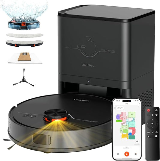 Robot Vacuum and Mop Combo with Self-Emptying, Robotic Vacuum Cleaner 7000Pa & LiDAR Navigation, 180 Mins,90 Days Capacity, Home Mapping, for Pet Hair/Hard Floors/Carpets, App/Alexa Control